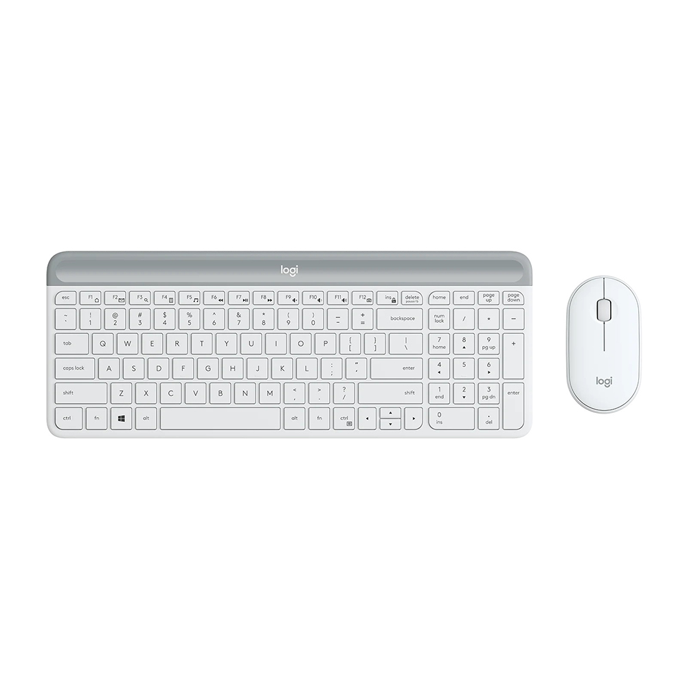Logitech MK470 Slim, Compact & Quiet Wireless Keyboard & Mouse Combo (Off-white)