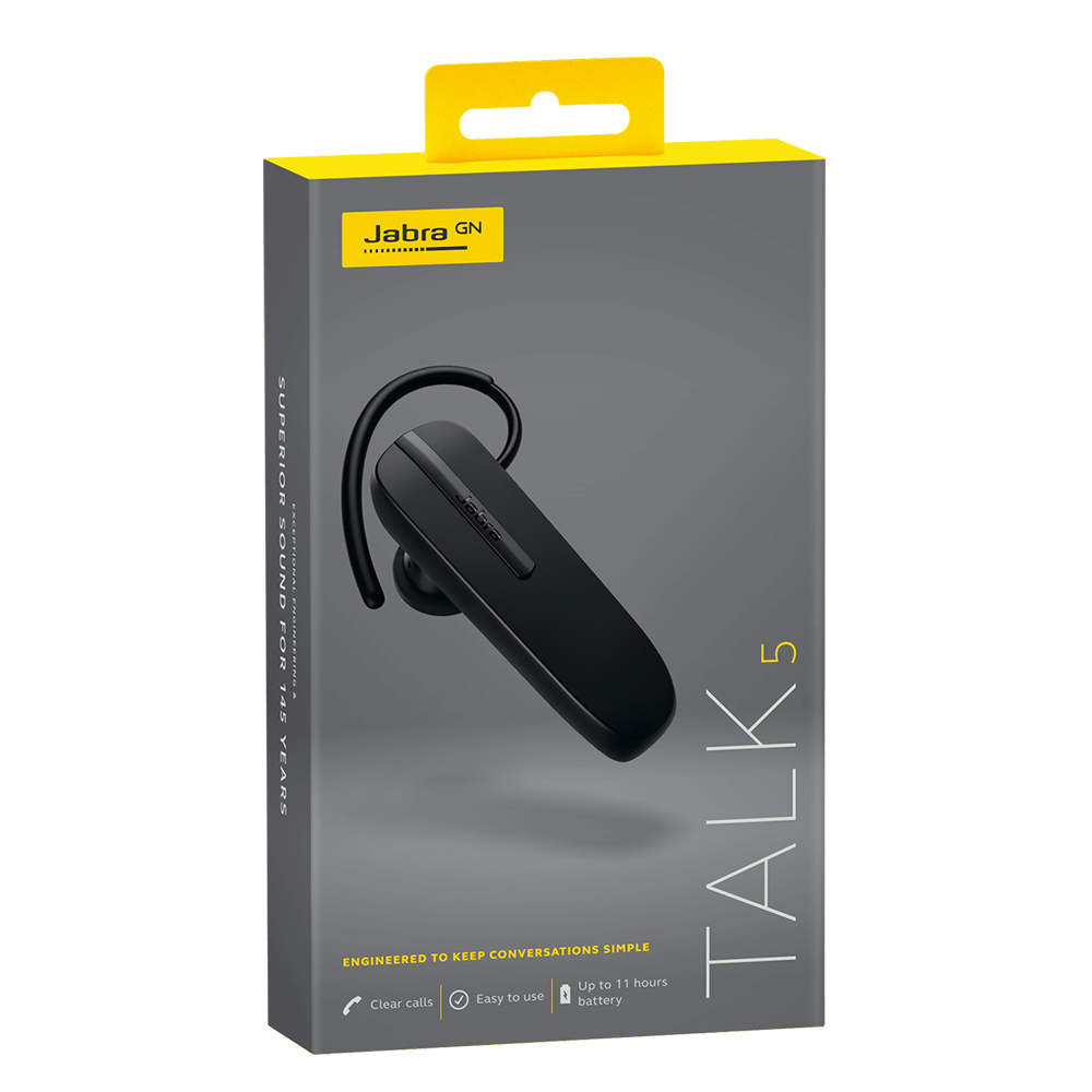 Jabra Talk 5 Wireless Mono Bluetooth Headset - Black (For Call ONLY)