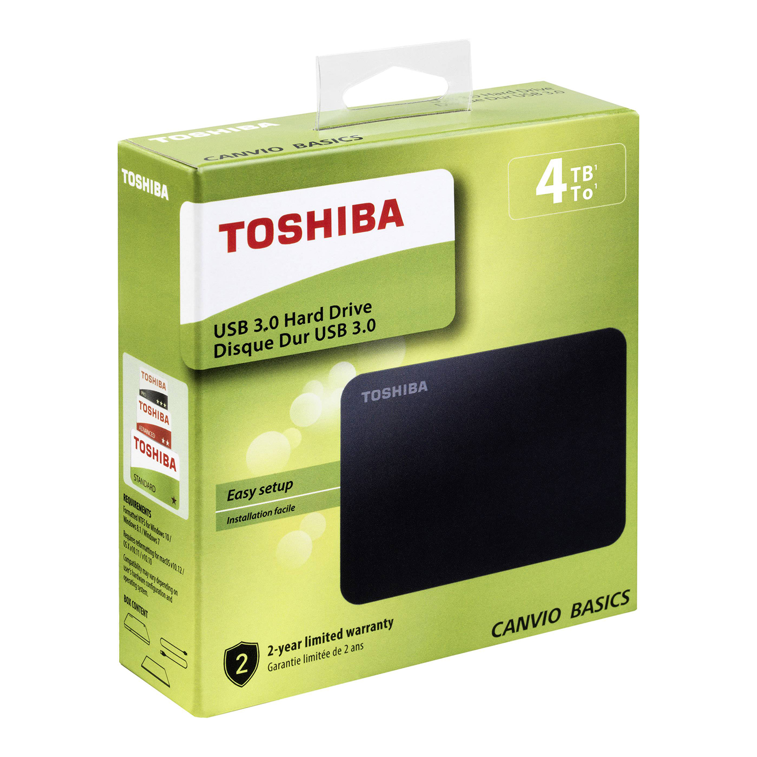 TOSHIBA Canvio Basics 4TB USB 3.0 Portable External Hard Disk Drive (HDTB440AK3CA) - Black