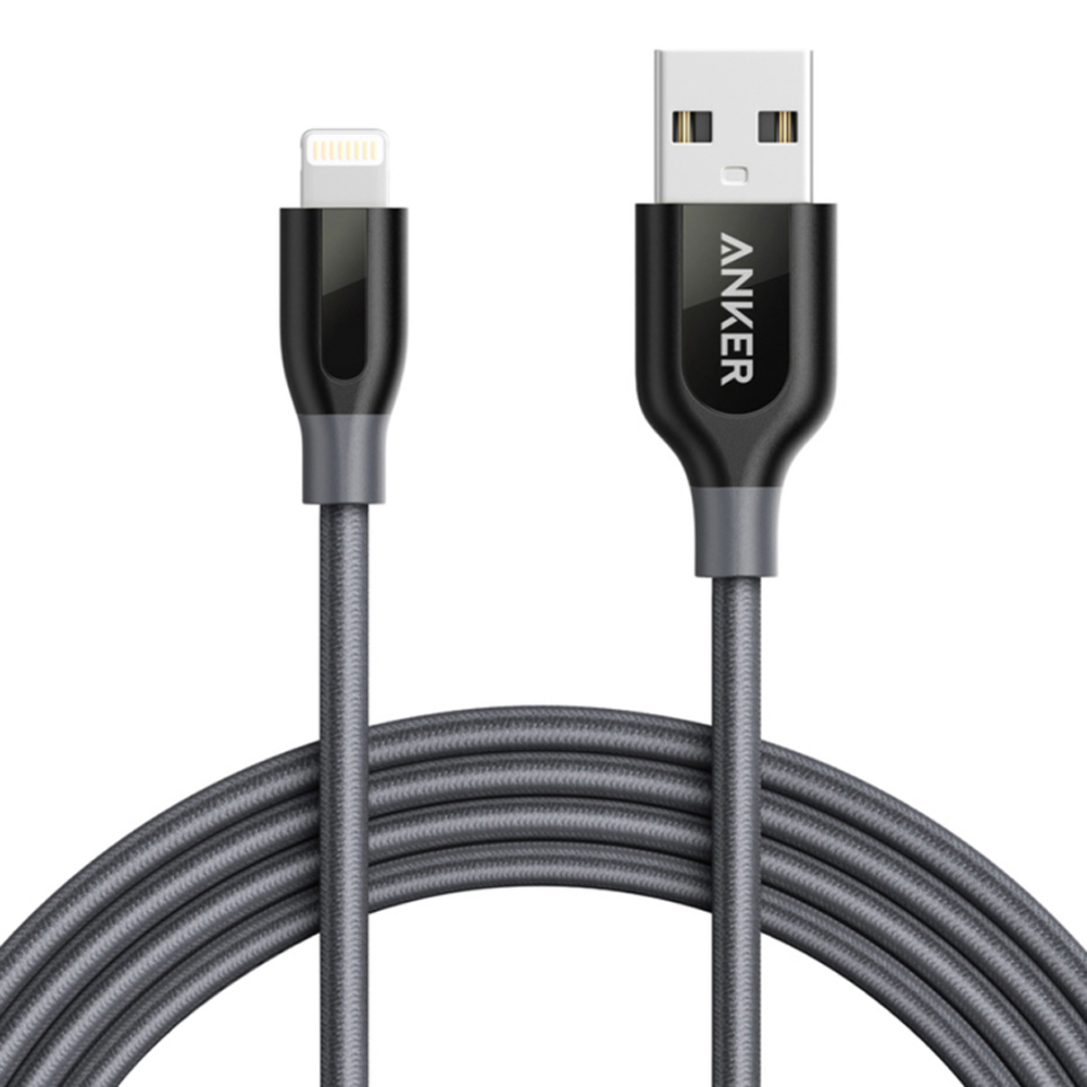 Anker A8122 PowerLine+ 6ft MFI Lightning Connector Cable - Gray (1.8m)