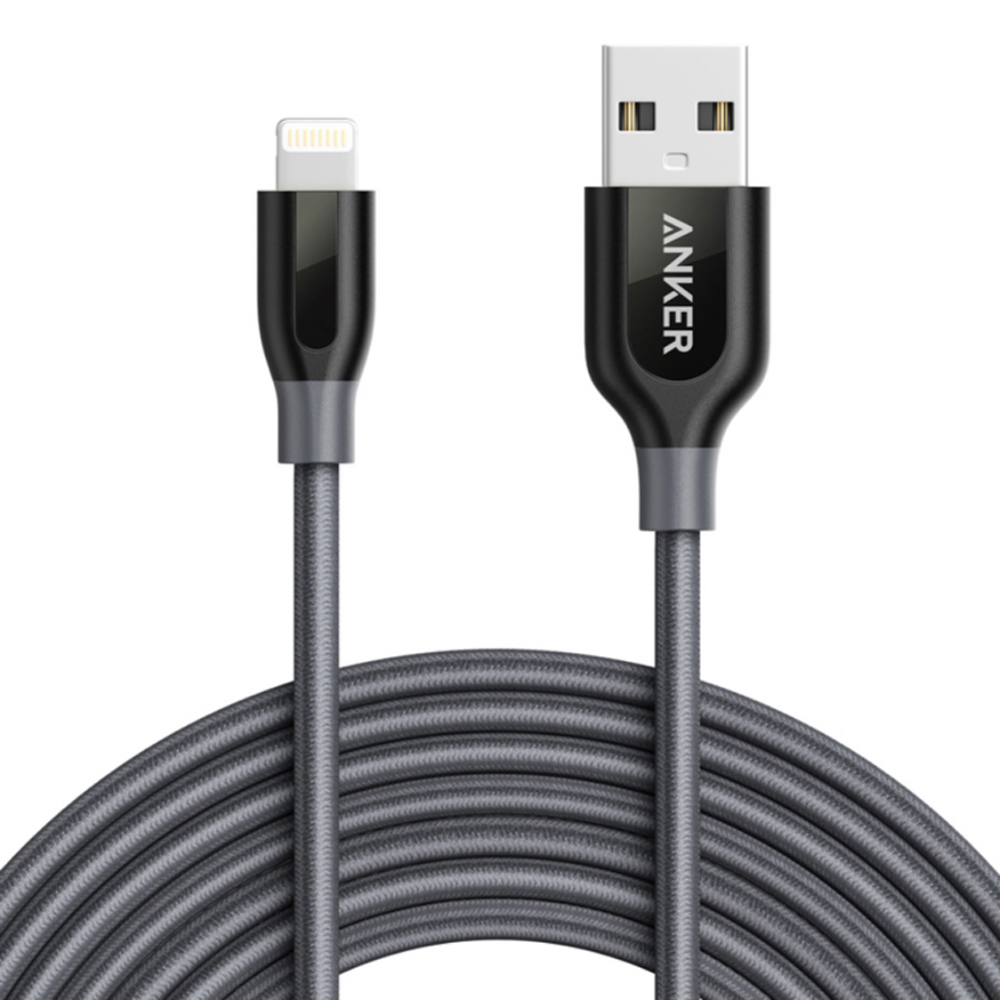 Anker A8123 PowerLine+ 10ft MFI Lightning Connector Cable - Gray (3M)