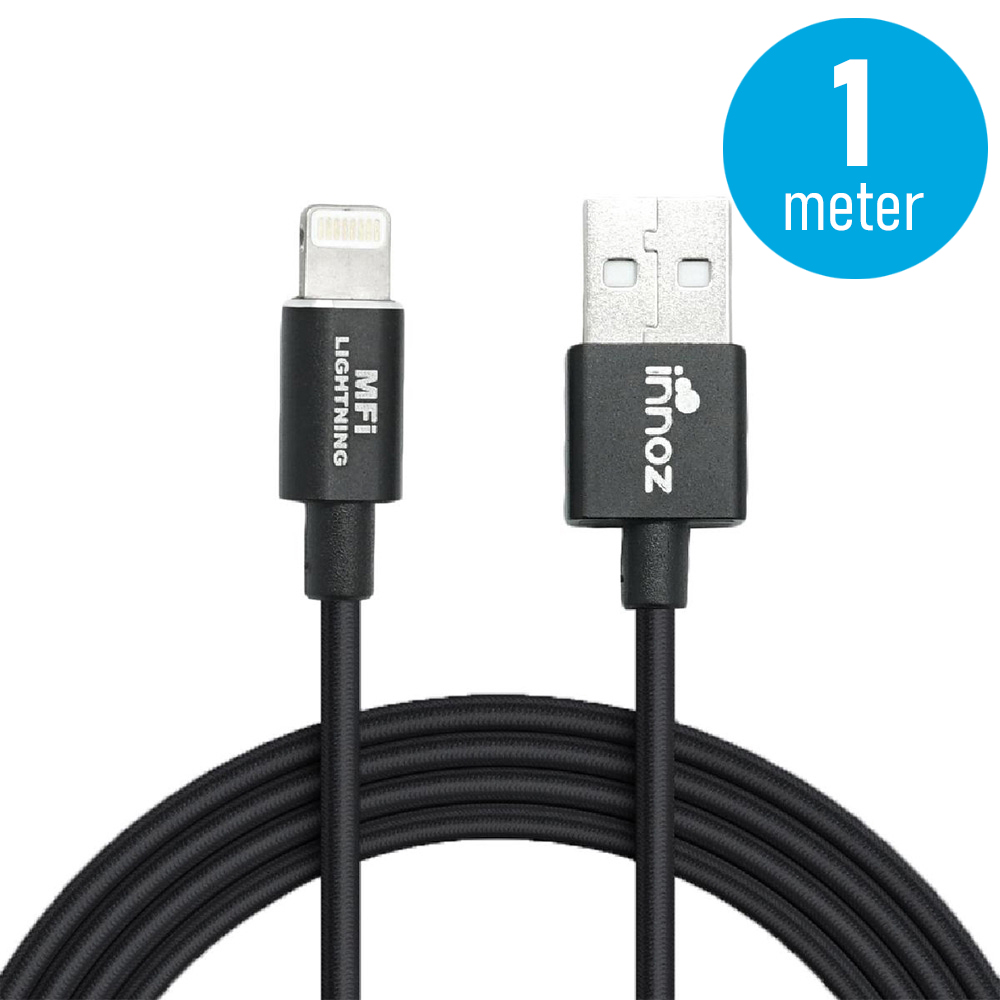 Innoz InnoLink MFI Lightning Connector Cable- Black (1m)