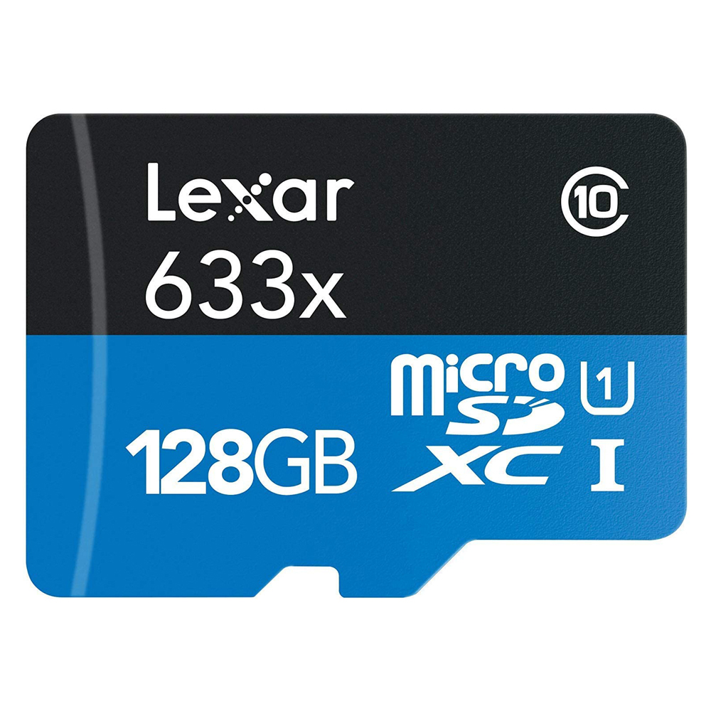 Lexar 633X microSDXC 128GB High-Performance A1 U3 UHS-I Memory Cards with SD Adapter (up to 95MB/s Read, Write 45MB/s)