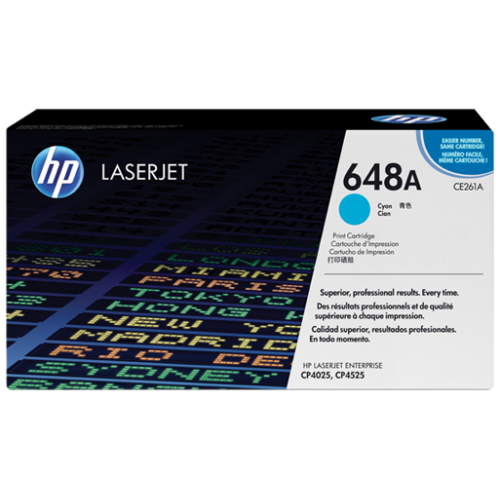 HP 648A Cyan LaserJet Toner Cartridge (CE261A)