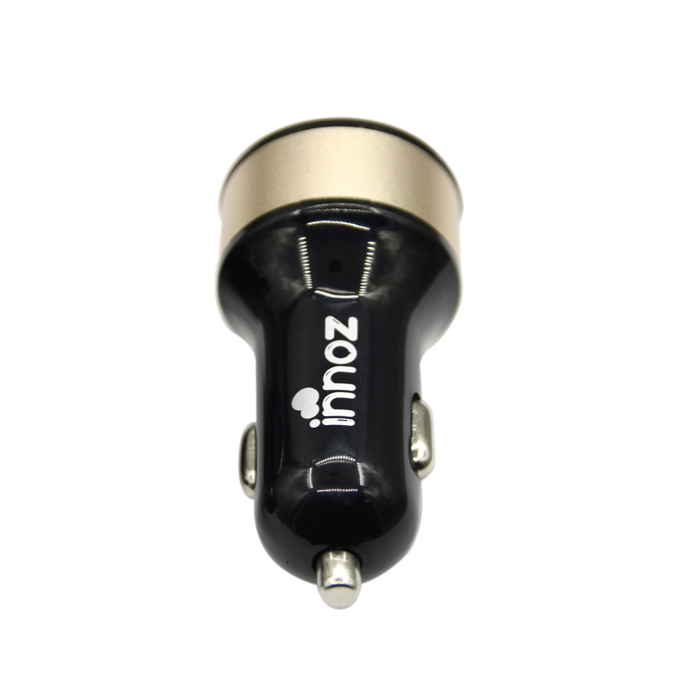 Innoz® XQ2 2-Port Quick Charge 3.0 USB Car Charger - Black-Gold