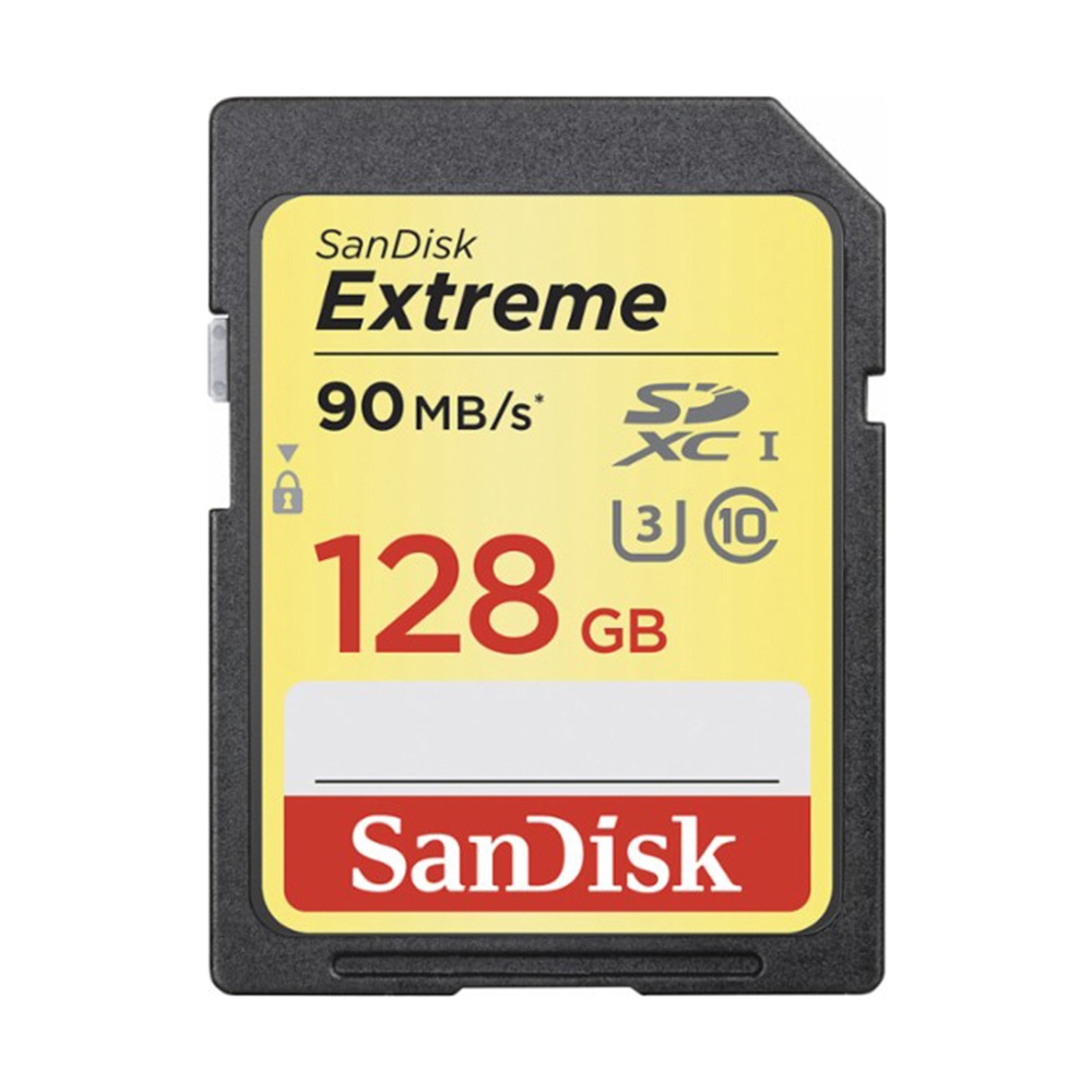 SanDisk Extreme 128GB 90MB/s U3 C10 SDXC UHS-I Memory Card