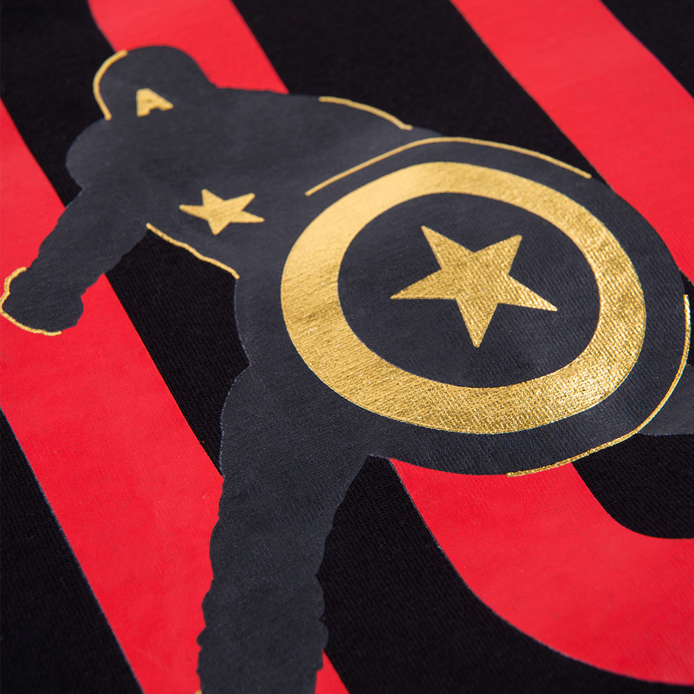 Marvel 10th Series Captain America Tee (Black, Size S)