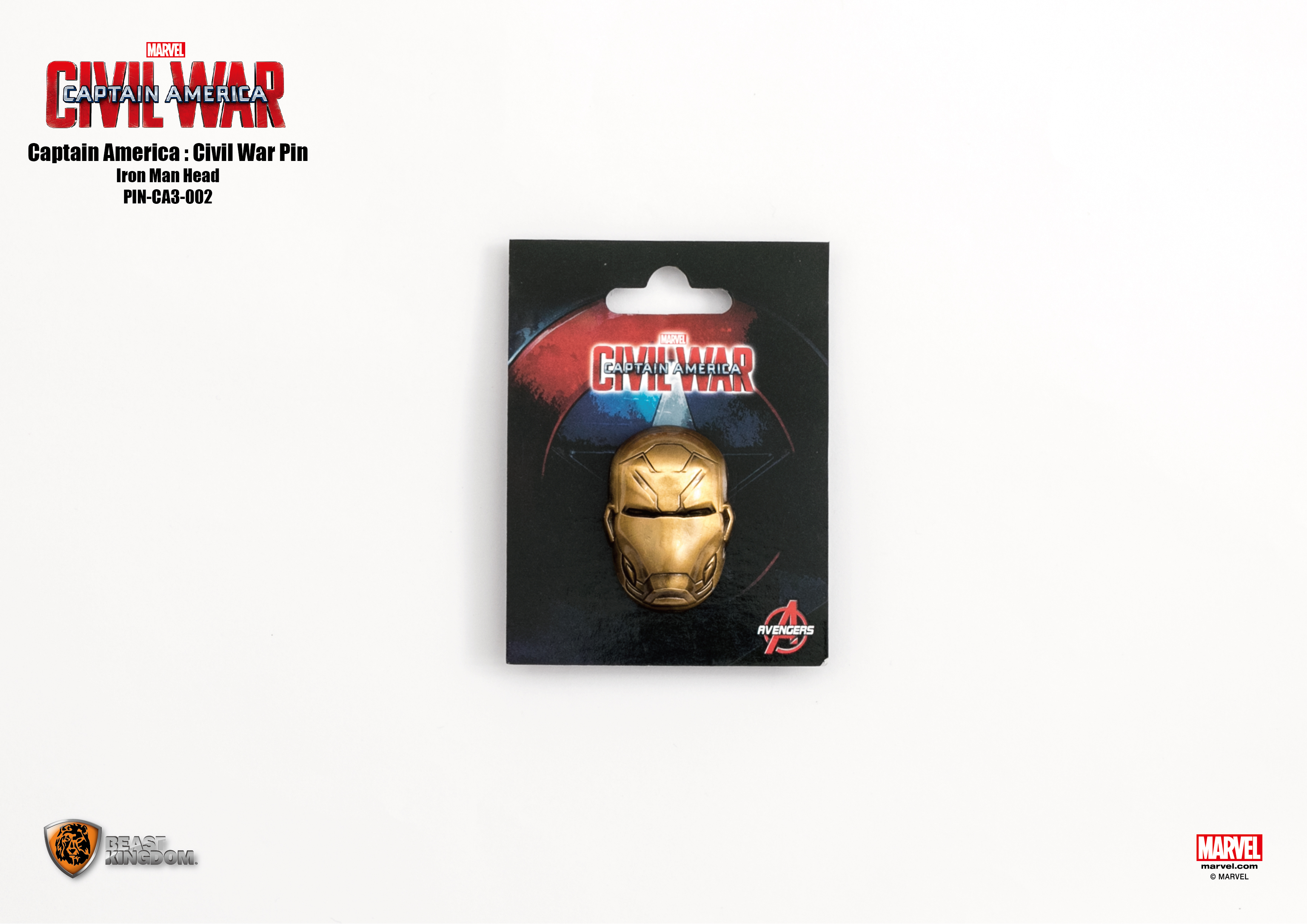 Marvel Captain America 3 Pin Iron Man head (PIN-CA3-002)