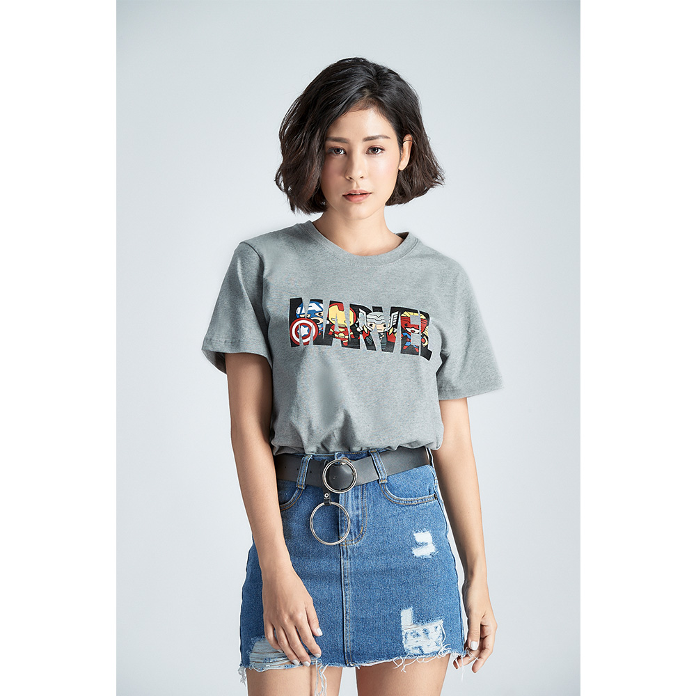 Marvel Kawaii Series Marvel Tee (Gray, Size XL)