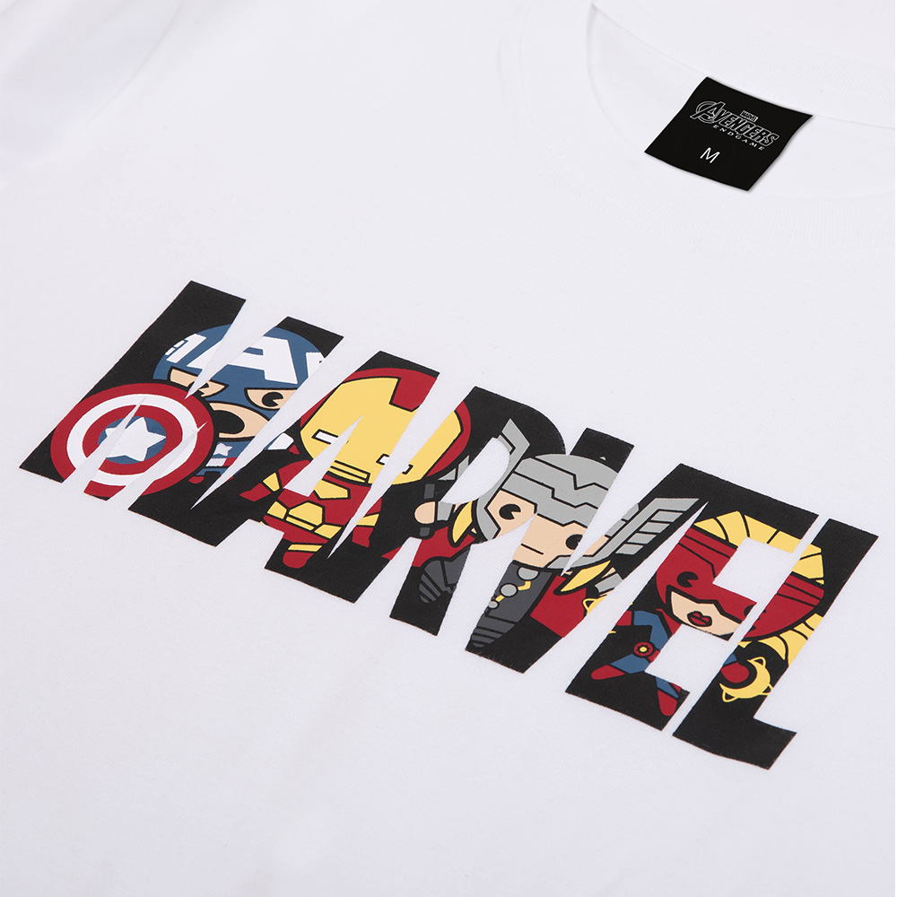 Marvel Kawaii Series Marvel Tee (White, Size XL)