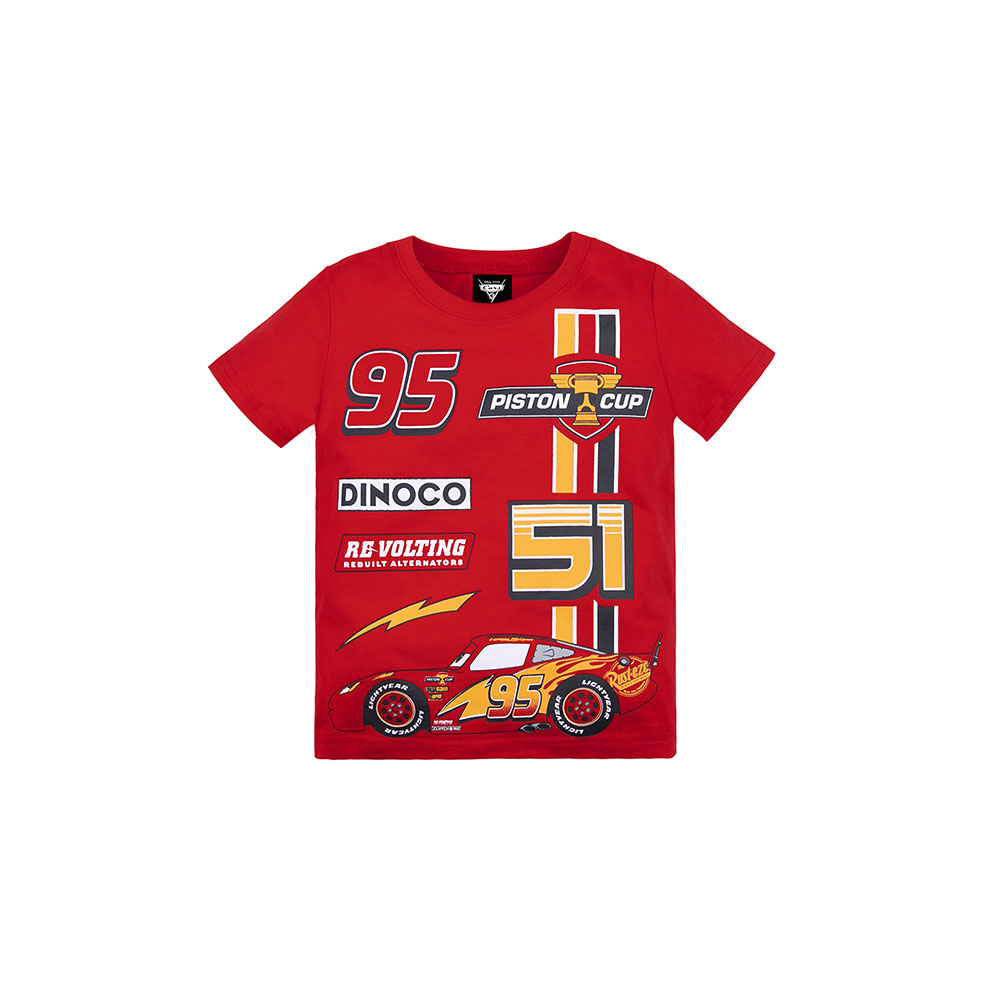 Cars 3: Kids Tee 08 (Red, Size 130) - Racing Lightning McQueen