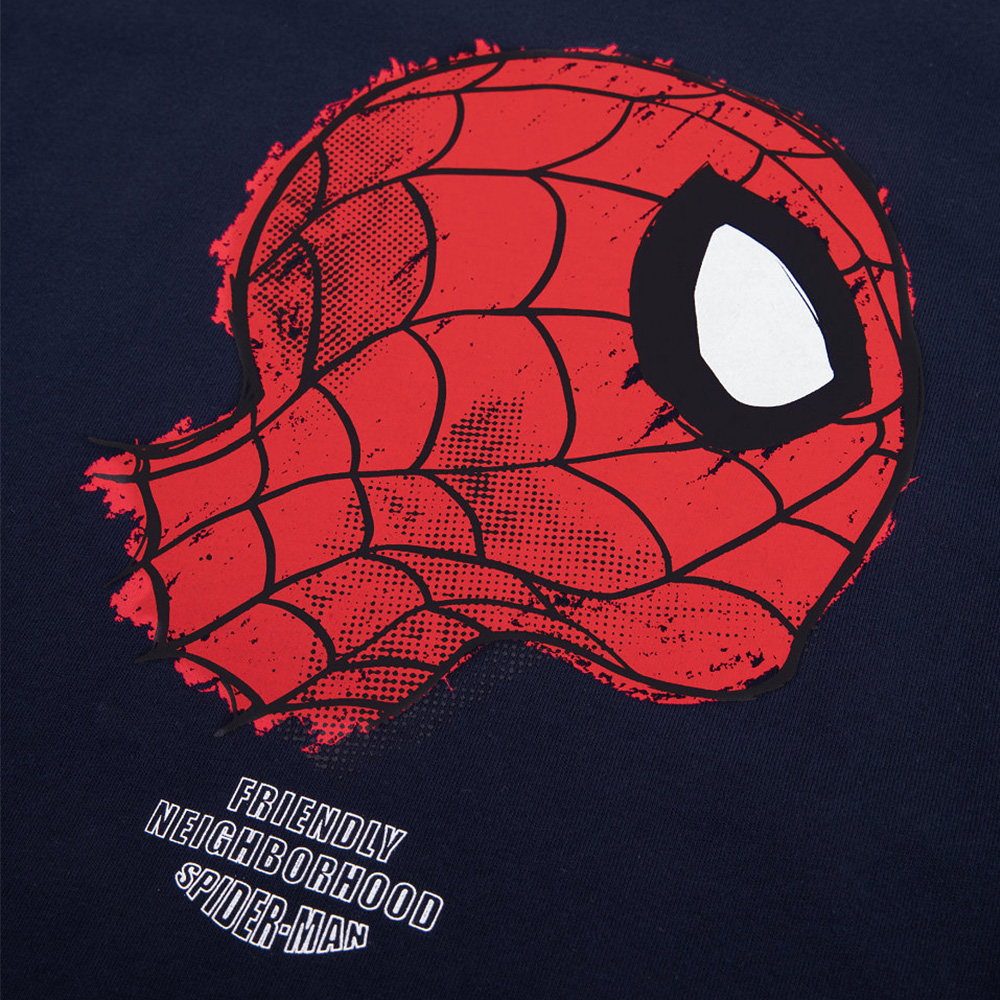 Spider-Man Series Side Face Tee (Navy Blue, Size M)