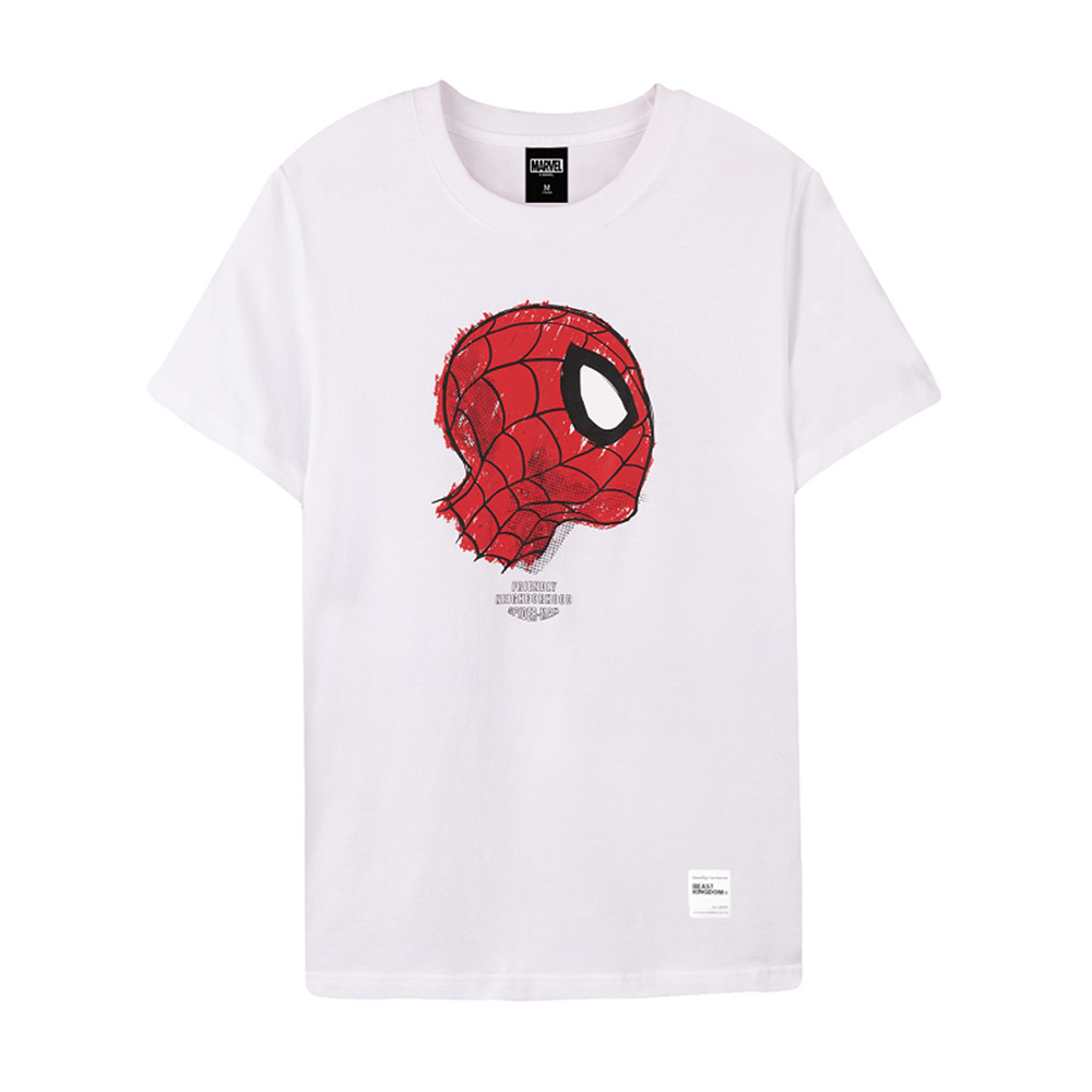 Spider-Man Series Side Face Tee (White, Size XL)