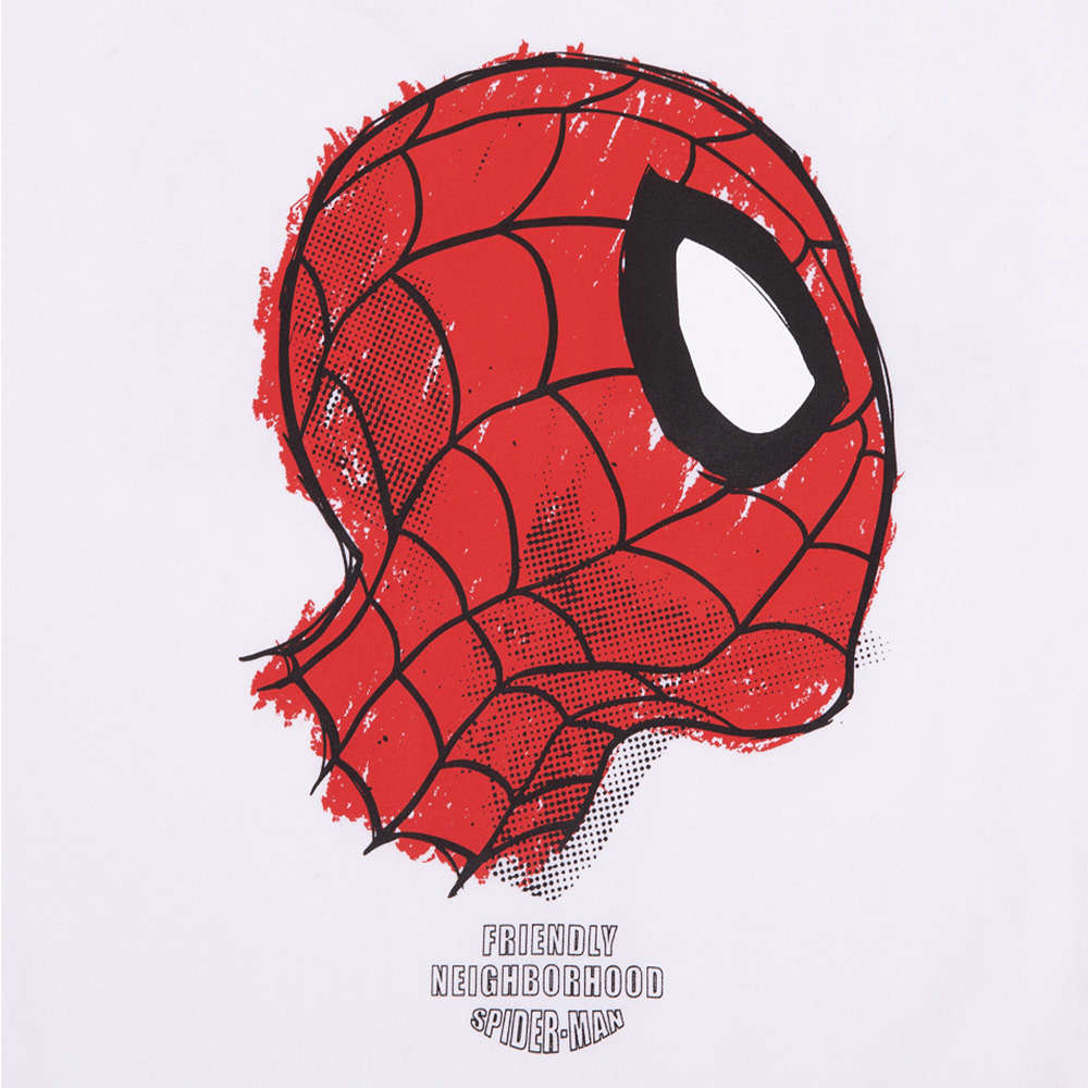 Spider-Man Series Side Face Tee (White, Size S)