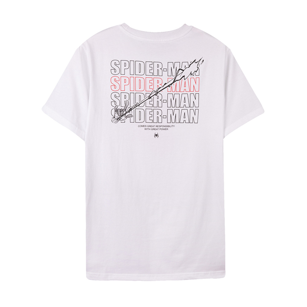 Spider-Man Series Side Face Tee (White, Size M)