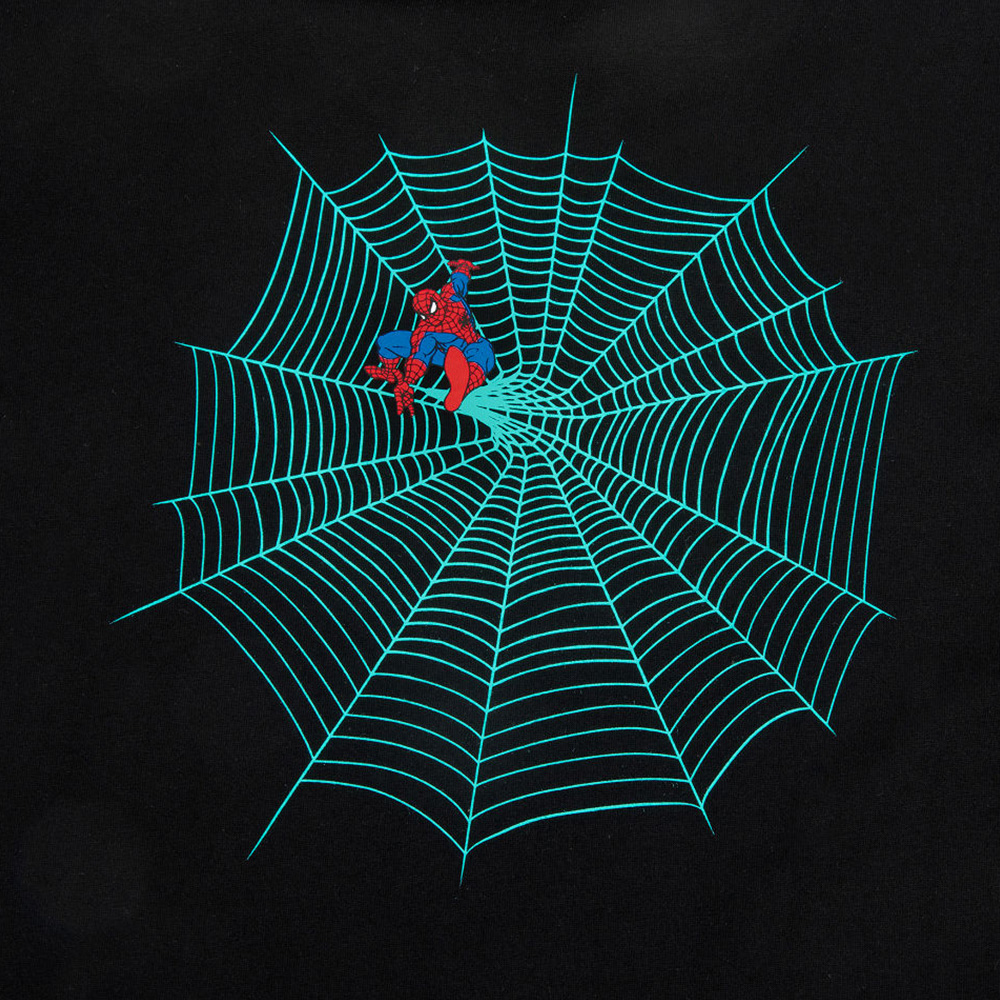 Spider-Man Series Spider Web Tee (Black, Size S)