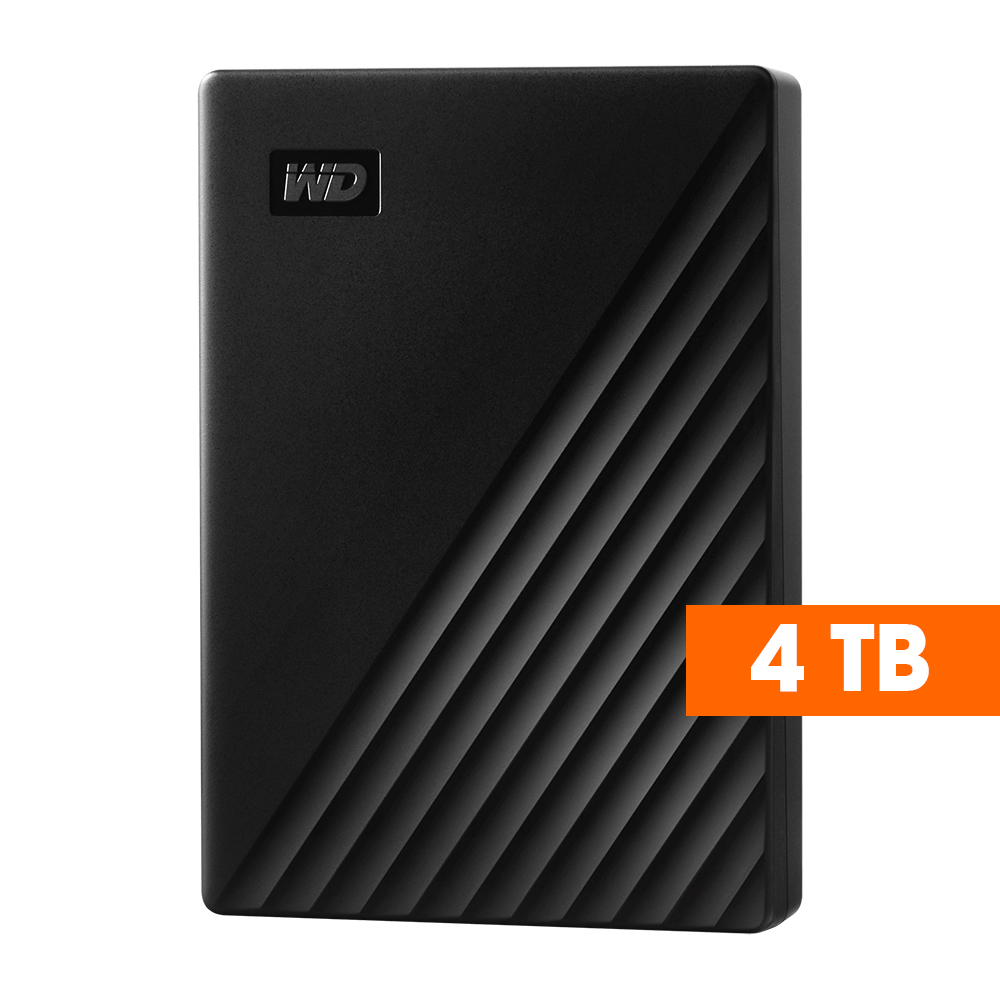 WD Western Digital My Passport 4TB Slim Portable External Hard Disk USB 3.0 With WD Backup Software & Password Protection - Black
