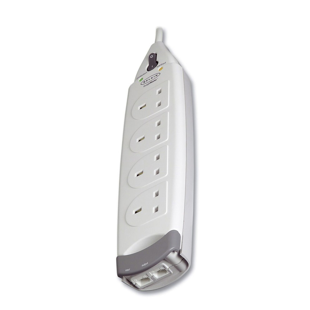 BELKIN Home Series 4-Socket 2M Surge Protector With Tel Protection