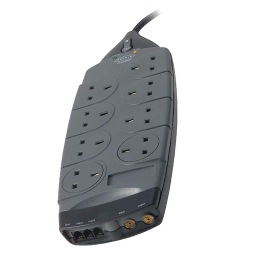 Belkin Gold Series 8-Socket 4M Surge Protector With Ariel Protection - Grey (F9G823sa4M)